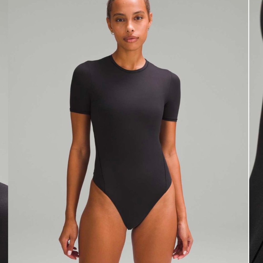 Lululemon Wundermost Ultra-Soft Nulu Short-Sleeve Crew Thong Bodysuit
Black